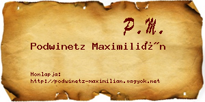 Podwinetz Maximilián névjegykártya